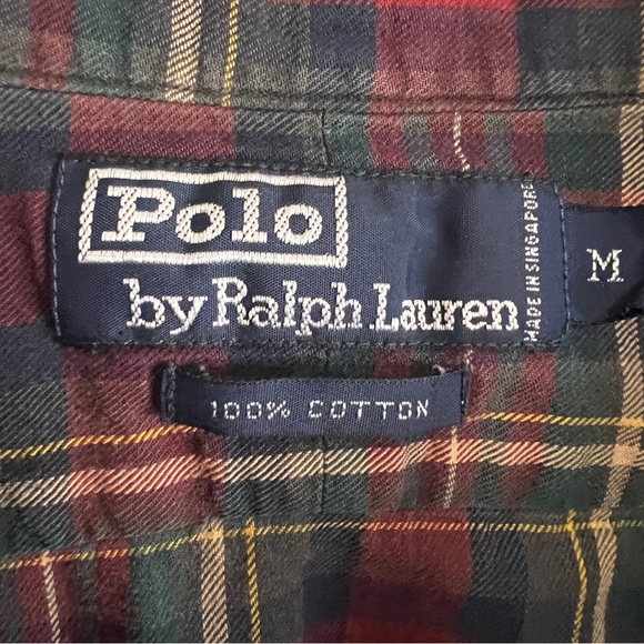 Ralph Lauren Red and Green Plaid Button Down Shirt M - Picture 3 of 8